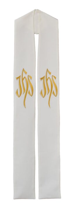 Gold IHS Clergy Stoles | Gold IHS Clergy Deacon Stoles |  Minister Preaching Stoles  | Clergy Overlay Stoles for Ministers |  Church Deacon Stoles