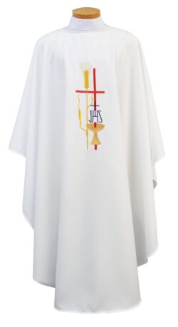 IHS Chalice and Cross Clergy Chasuble | Buy Vestments and Chasubles | Priest Chasubles for Ordinary Time | Buy Clergy Vestments