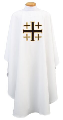 Jerusalem Cross Clergy Chasuble| Buy Catholic Priest Chasubles | Chasubles for Catholic Priests | Catholic Vestments for Sale