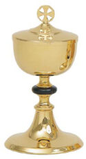 Communion Host Ciborium with Black Node 250 Host Cap