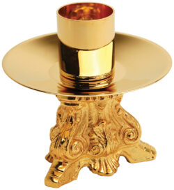 Ornate Church Altar Candlestick Gold Plated