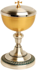 Communion Host Ciborium Two Tone Finish 300 Host Cap | Communion Ciboria for Sale | Two Tone Ciboria for Communion Bread