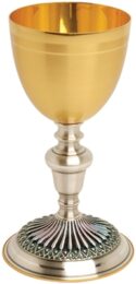 Large Two Tone Communion Chalice 10 Oz | Catholic Chalices for Sale | Communion Chalices