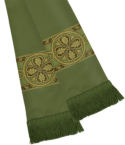 Moss Green Fleur Banding Pulpit Clergy Stole