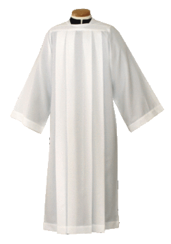 Plain Pleated Clergy Alb  | Shop Clergy Albs for Sale | Traditional Deacon Albs | Clergy Albs for Catholic Priests