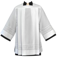 Tailored Priest Surplice with Lace Bands | Clergy Surplices for Sale | Buy Lace Surplice | Deacon Surplice | Surplices for Priests