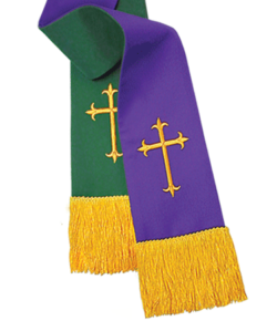 Reversible Clergy Stole Hunter/Purple Cross