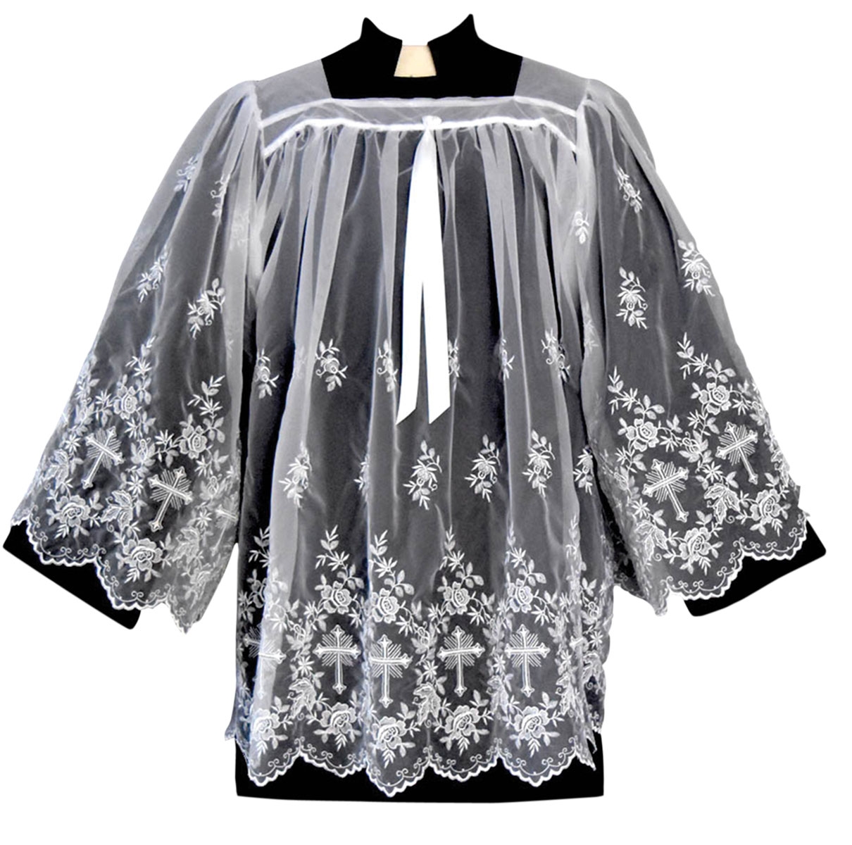 Sheer Nylon Embroidered Clergy Surplice - Christian Expressions Books ...