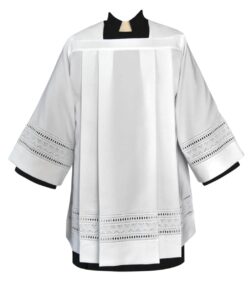 Tailored Priest Surplice with Embroidered Eyelet | Clergy Surplices for Sale | Buy Lace Surplice | Deacon Surplice | Surplices for Priests