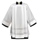 Tailored Priest Surplice with 3" Lace Bands | Clergy Surplices for Sale | Buy Lace Surplice | Deacon Surplice | Surplices for Priests