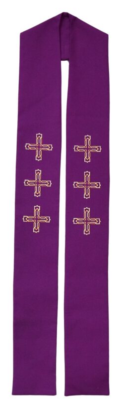 Three Crosses Clergy Stoles | Three Crosses Deacon Stoles |  Minister Preaching Stoles  | Clergy Overlay Stoles for Ministers|  Church Deacon Stoles