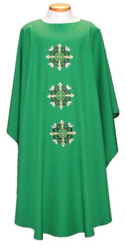 Triple Decorative Cross Clergy Chasuble | Buy Vestments and Chasubles | Priest Chasubles for Ordinary Time | Buy Clergy Vestments