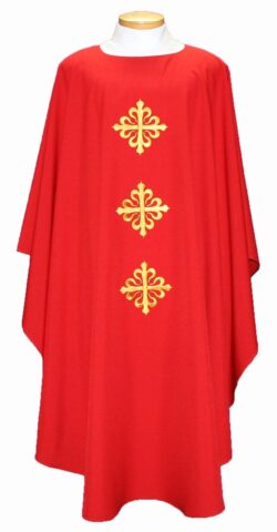 Triple Decorative Filigree Cross Clergy Chasuble | Vestments and Chasubles | Priest Chasubles | Buy Lenten Clergy Vestments