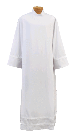 Wool Blend Clergy Alb with Embroidered Braid  | Shop Clergy Albs for Sale | Deacon Albs | Albs for Catholic Priests