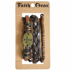 Faith Gear Gold Cross Mens Bracelet