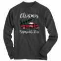 Kerusso Womens Christmas Long Sleeve T-Shirt Plaid Truck