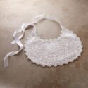 Satin and Lace Baptismal Baby Bib -Pkg of 4