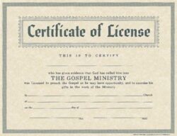 9780805472684 Certificate Of License Minister