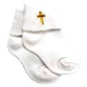 089945361568 Baptism Socks With Cross Embroidery