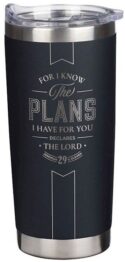 1220000327641 For I Know The Plans Stainless Steel Travel Tumbler Jeremiah 29:11