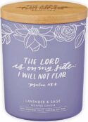 1220000328327 I Will Not Fear Lavender And Sage Candle In A Glass Jar Psalm 118:6