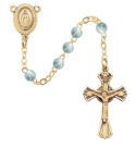 Gold plate BLUE GLASS ROSARY