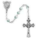 Blue Glass Youth Rosary Boxed