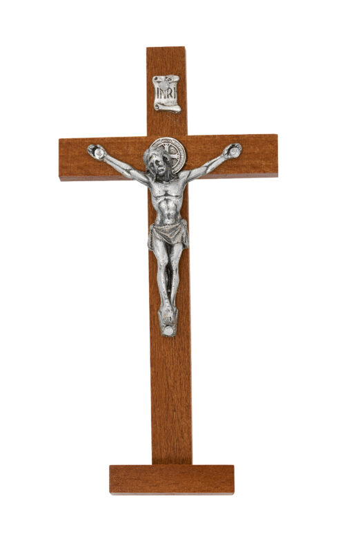 5.5" ST. BENEDICT BROWN STANDING CRUCIFIX BAGGED