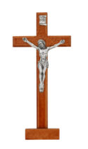 5.5" WOOD STANDING CRUCIFIX BAGGED