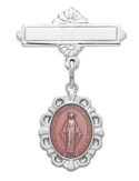 Sterling Pink Miraculous Baby Pin Boxed