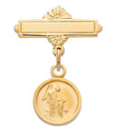 Gold Plated Guardian Angel Baby Pin Boxed