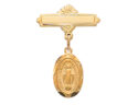 Gold on Sterling Miraculous Baby Pin Boxed