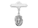 Sterling Miraculous Baby Pin Boxed