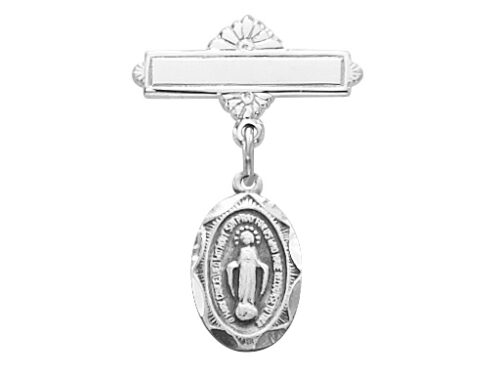 Sterling Miraculous Baby Pin Boxed