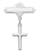 Sterling Cross Baby Pin Boxed