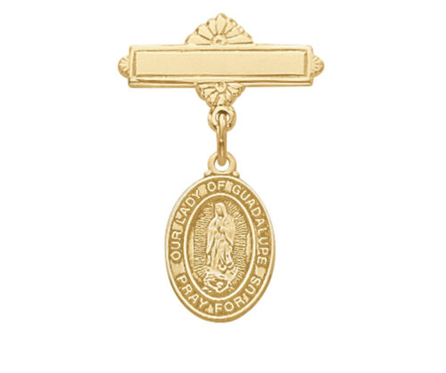 GOLD OVER STERLING SILVER GUADALUPE BABY PIN/T
