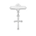 STERLING SILVER CROSS W CZ STONE BABY PIN/T