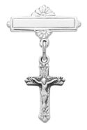 Sterling Crucifix Baby Pin Boxed