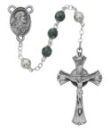 Green and Black Rosary Boxed