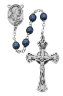 Blue metallic Rosary Boxed