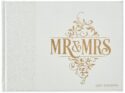 6006937142114 Wedding Guest Book - Mr. and Mrs. Our Wedding - Lacey White Faux Leather w/Inspi