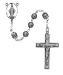 Imitation Hematite Rosary Boxed