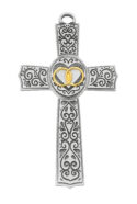 6in Pewter Filigree Wedding Cross Boxed