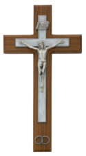 10in Walnut Wedding Crucifix Boxed