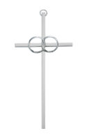8in. Polished Aluminum Wedding Cross Boxed