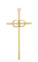 6in. Polished Brass Wedding Cross Boxed