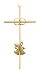 8in 50th Anniversary Brass Cross Boxed