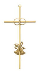8in 50th Anniversary Brass Cross Boxed