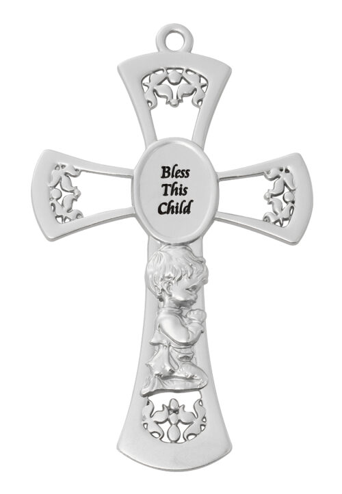 6in Pewter Baby Boy's Cross