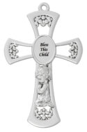 6in Pewter Baby Girl's Cross